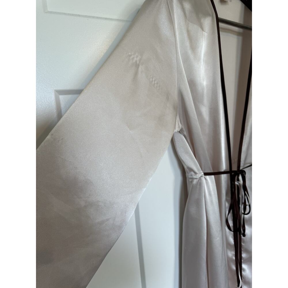 Vintage Sensara Full Length Robe Satin-Feel Small Medium Champagne - Picture 4 of 10